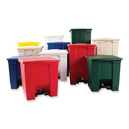 Rubbermaid Commercial 8 gal Square Trash Can, Red, Top Door, Plastic FG614300RED